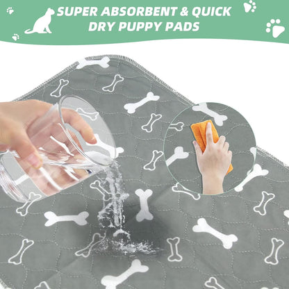 Washable Dog Pee Pads, 2 Pack Reusable Puppy Pads, Non-Slip Super Absorbent Dog Mat Incontinence Pads for Dog Playpen, Dog Crate - 16” X 24”
