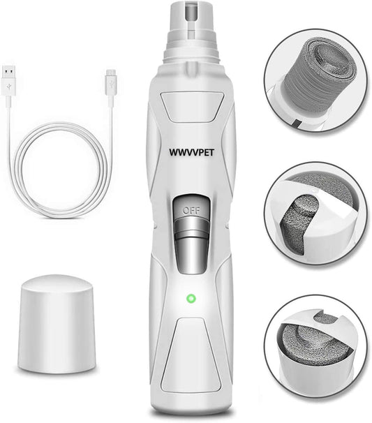 Ultimate Pet Nail Grinder with LED Light - 2-Speed, Low Noise, Painless Paw Care for Dogs & Cats, Includes 2 Grinding Heads