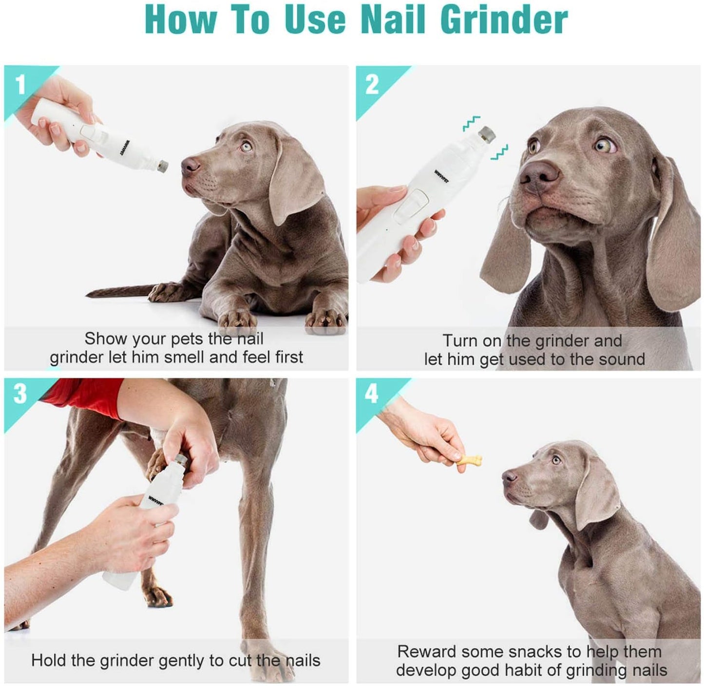 Ultimate Pet Nail Grinder with LED Light - 2-Speed, Low Noise, Painless Paw Care for Dogs & Cats, Includes 2 Grinding Heads