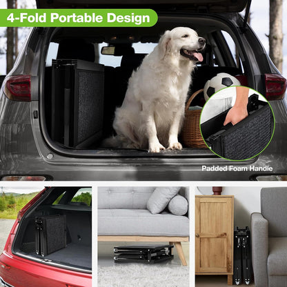 Dog Ramp for Car，63" X 17" Wide Folding Pet Ramp Dog Ramps for Medium & Large Dogs with Non-Slip Rug Surface ，Portable Dog Car Ramp for SUV Car & Truck, Outdoor Dog Ramp up to 250 LBS