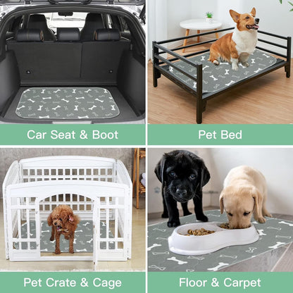 Washable Dog Pee Pads, 2 Pack Reusable Puppy Pads, Non-Slip Super Absorbent Dog Mat Incontinence Pads for Dog Playpen, Dog Crate - 16” X 24”